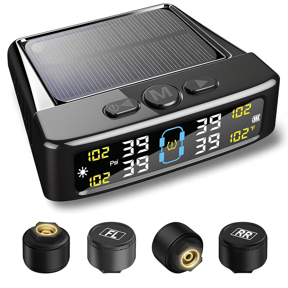 압력 모니터링 시스템, 태양열 및 TPMS, TPMS VAN, USB 있는 기능이 6가지 컬러 알람 자동차, SUV, 디스플레이 모니터 모드가 센서 타이어 충전 LCD 4개의 RV - 상품 이미지
