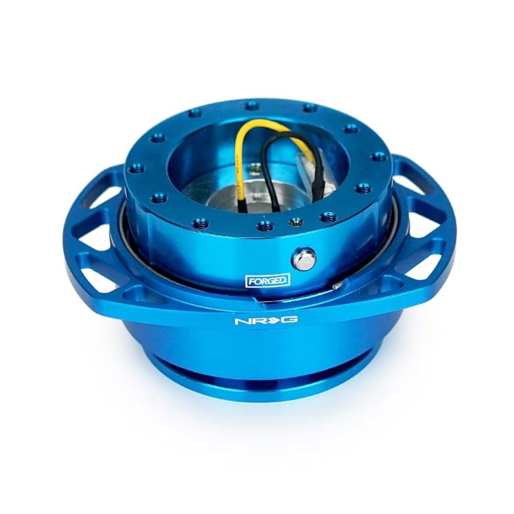 NRG-SRK-257BL-BL Gen 2.0 스티어링 휠 키트 6x74mm 퀵 볼트 및 컷아웃 바디/블루 링 어댑터, 6x70mm 블루 패턴 릴리즈 Blue - 상세 이미지 2
