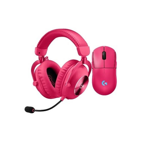 로지텍 로지텍 PRO 2 LIGHTSPEED+ PRO X 2 무선 마우스 헤드셋 세트 (핑크)