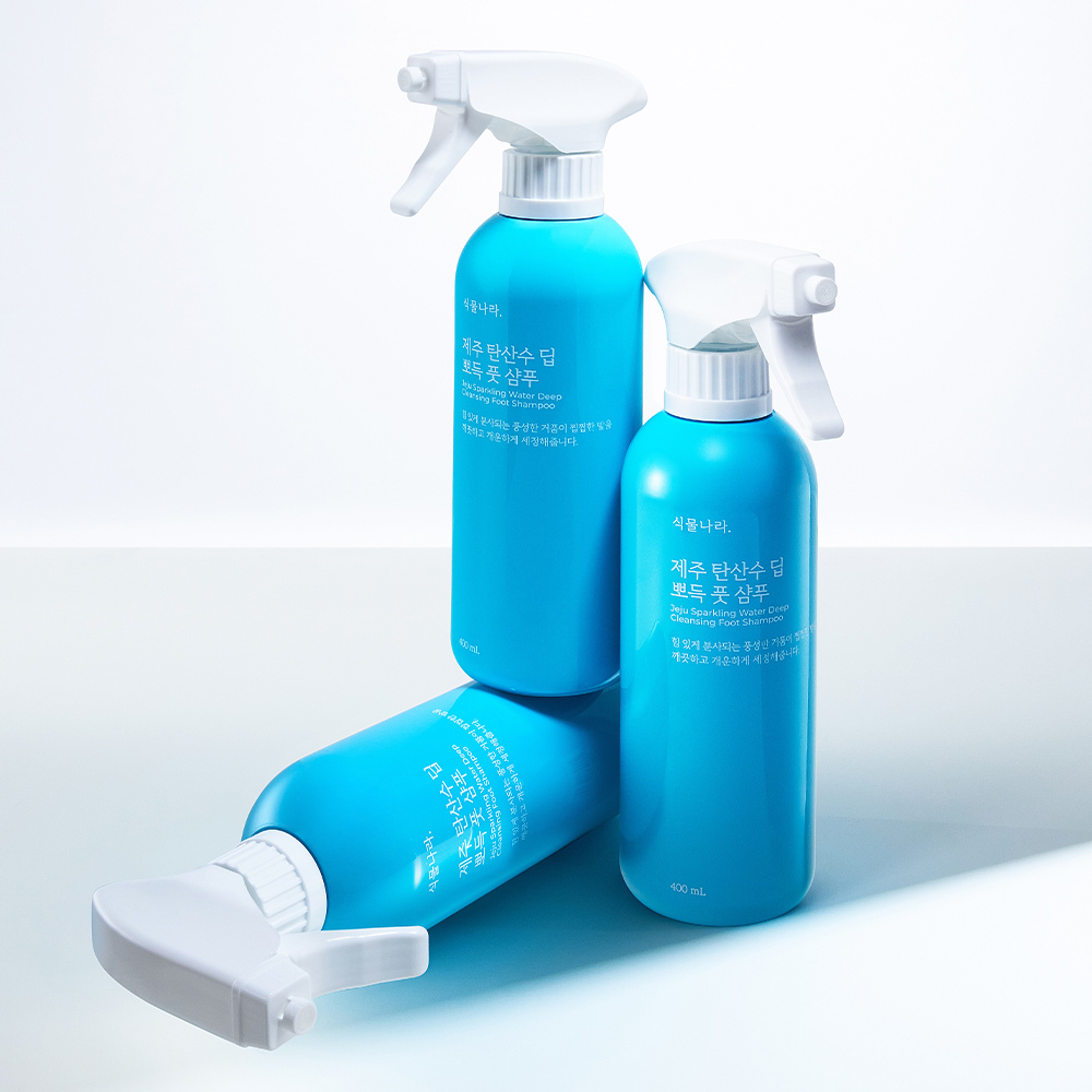 식물나라 제주 탄산수 딥 뽀득 항균 풋샴푸 400ml, 3개 이미지 4
