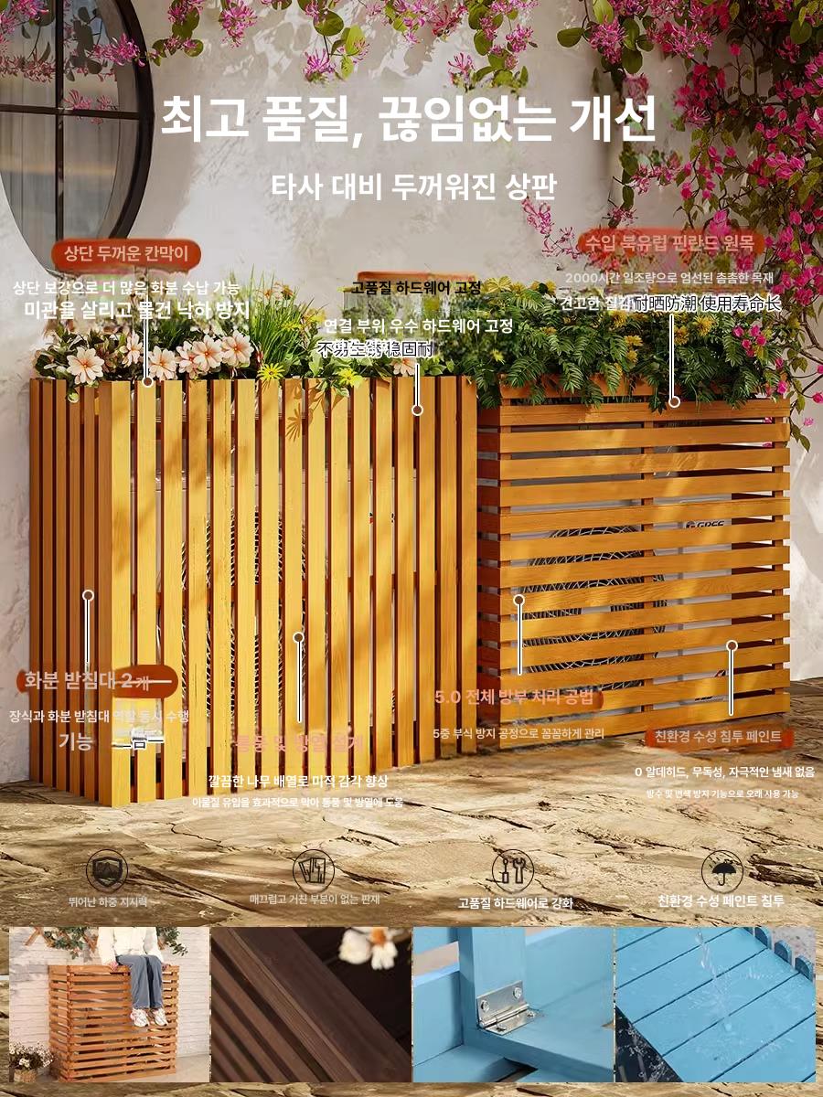 에어컨 실외기 가리개 발코니 열차단 덮개 파티션 햇빛 차단 - 상세 이미지 2