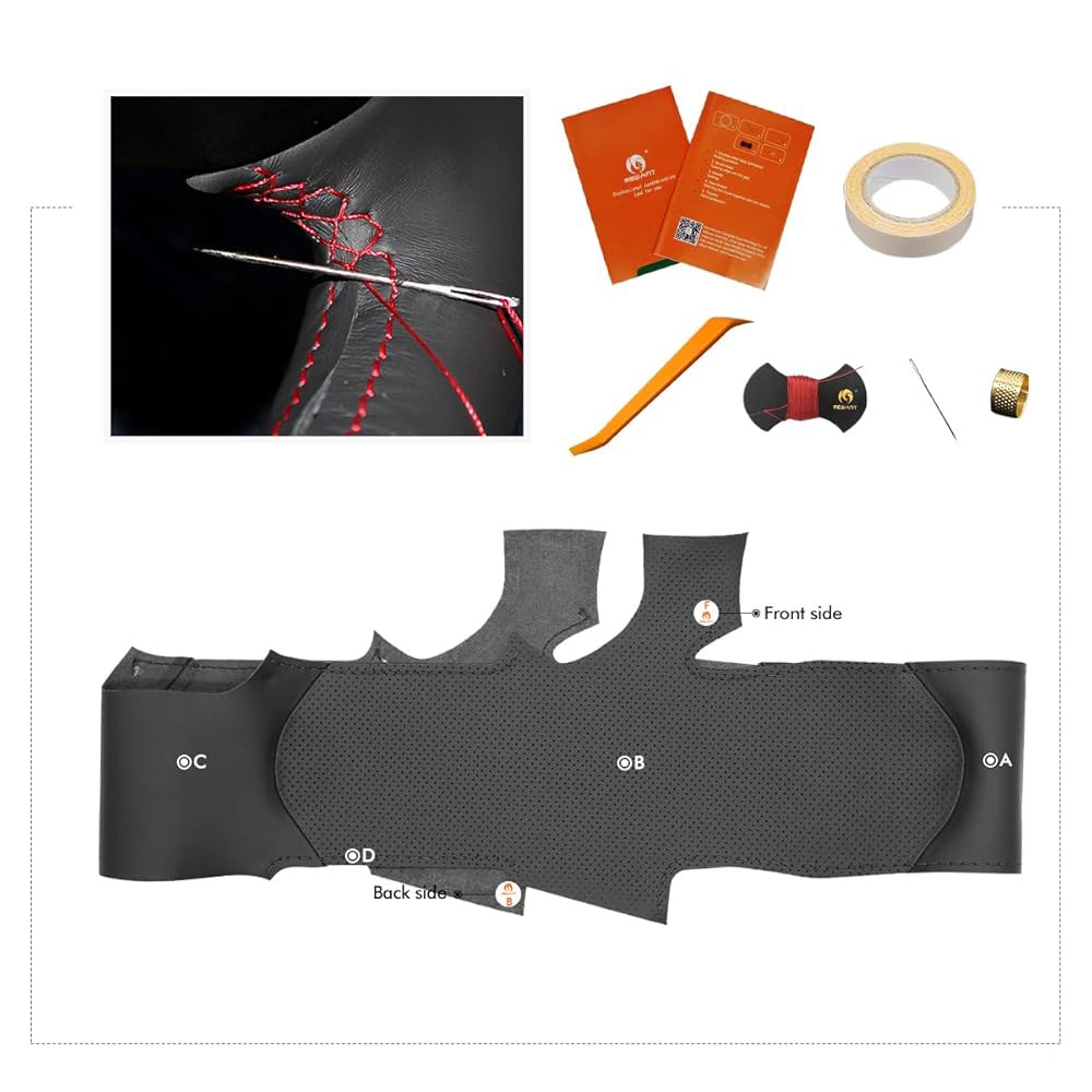 MEWANT 프리우스 스티어링 휠 랩 / 핸드 스티치 토요타 4 프라임/미라이 1 microfiber leather + re - 상세 이미지 3