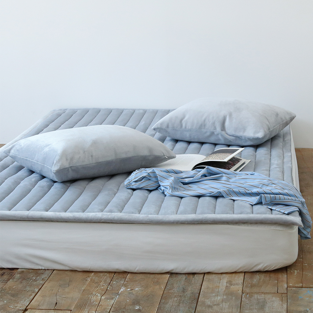 따뜻한 온기 겨울패드 마이크로 고밀도 단모 밍크 극세사 미끄럼방지 고정밴드 침대패드 SS