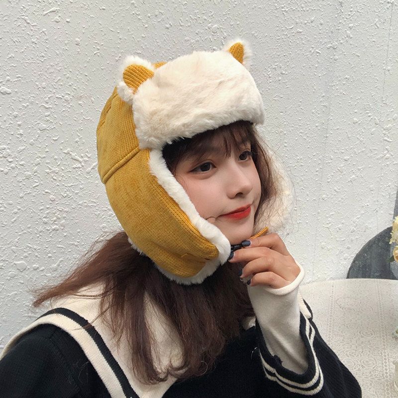 코듀로이귀달이모자 동물귀 군밤모자 양털귀덮개 벙거지 볼캡 - 상세 이미지 3