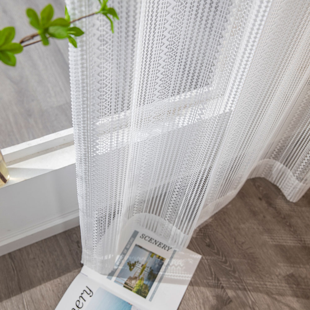 사라하우스 그레이스 뜨개 레이스 화이트 감성 가리개 가림막 봉집형 커튼