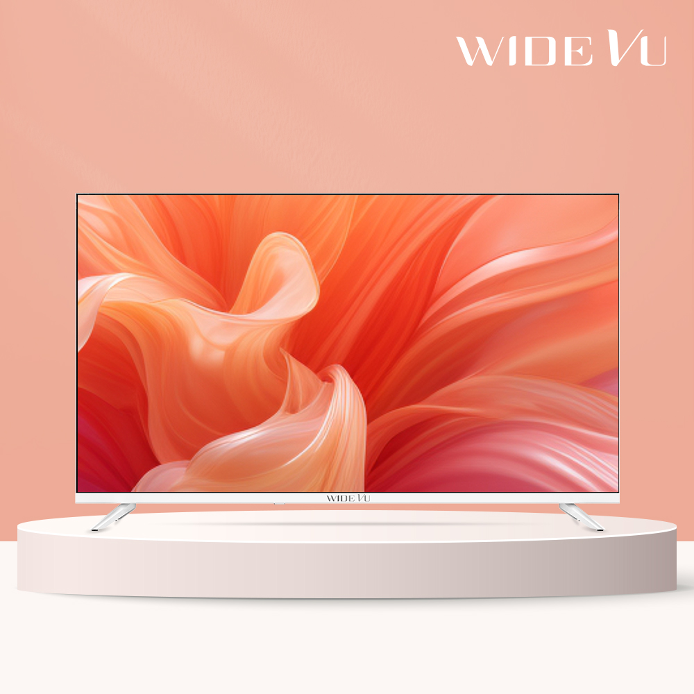 와이드뷰 QLED 109cm(43인치) UHD 4K TV 화이트색상 구글 스마트 티비 QWGE43UT1 단품 택배 - 상품 이미지