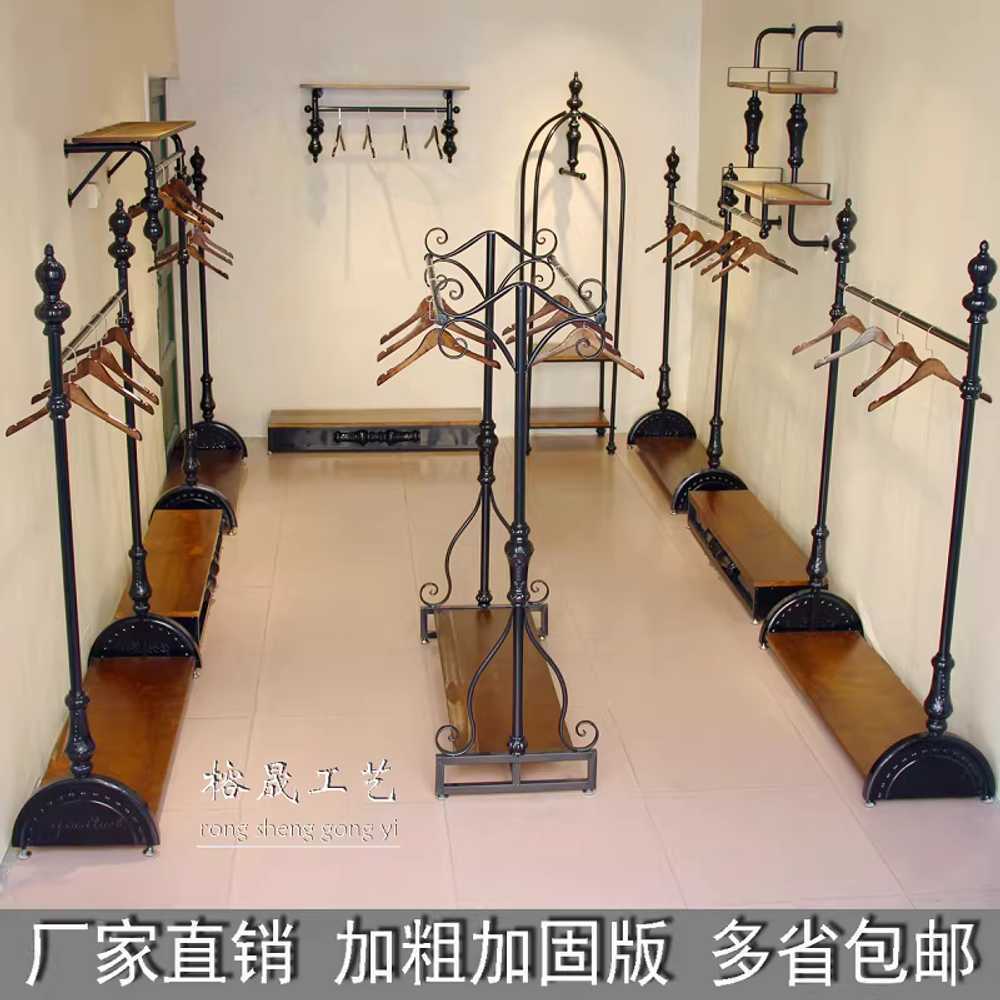 매장용 행거 엔틱 옷걸이 빈티지 스탠드 옷가게 의류 120x165cm - 상세 이미지 4