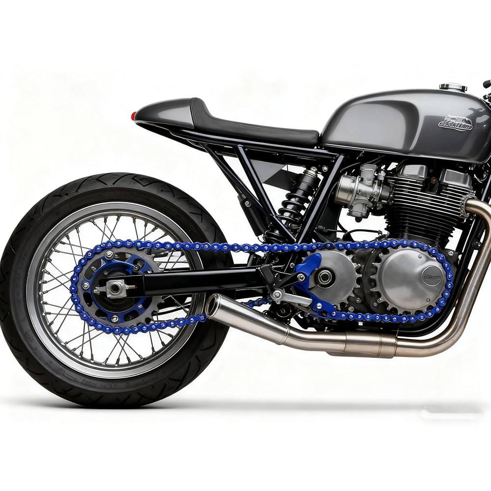 드림 모션 모터사이클 420 체인 108, 혼다 가와사키 야마하 125cc ~ 250cc SSR ATV 스트리트 바이크 올로드 더트 핏 액세서리(블루)를 위한 방청 코팅 드라이브 - 상세 이미지 3