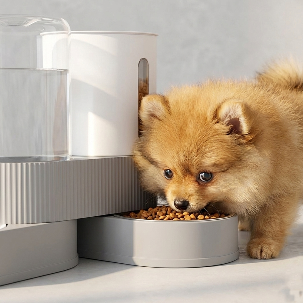 반자동 급수기 2in1 반려동물 급수식기 대용량 2.4L 360도 회전