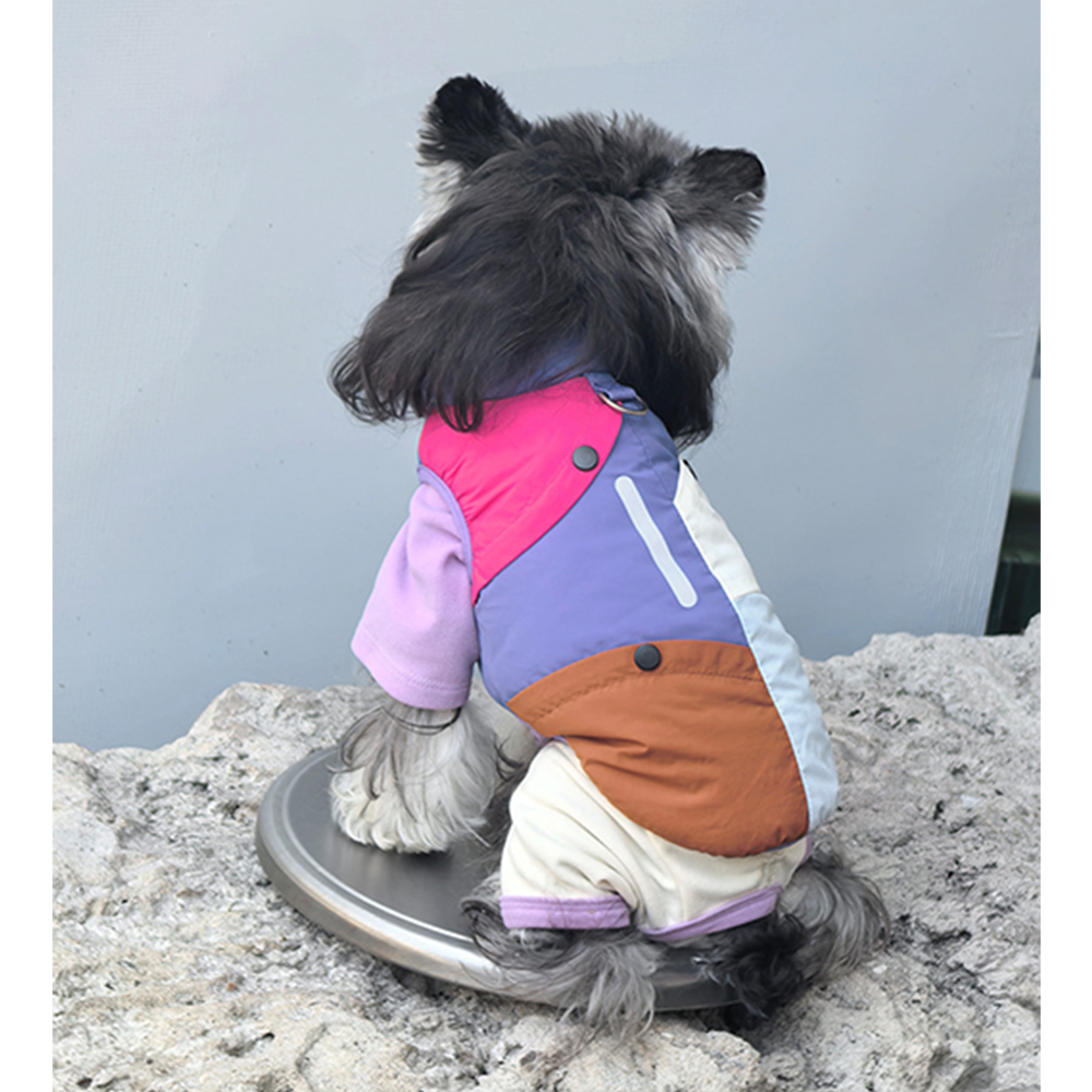 강아지 프리미엄 컬러 팔레트 반사 하네스 패딩 조끼 2컬러 5사이즈