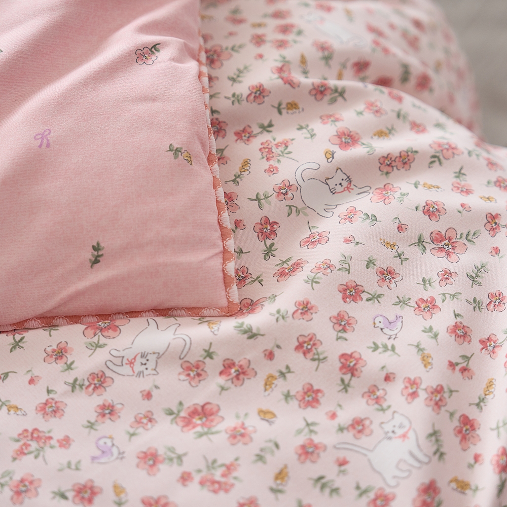 나라데코 부드러운 냥이 플라워 세미마이크로 간절기 차렵 이불 SS
