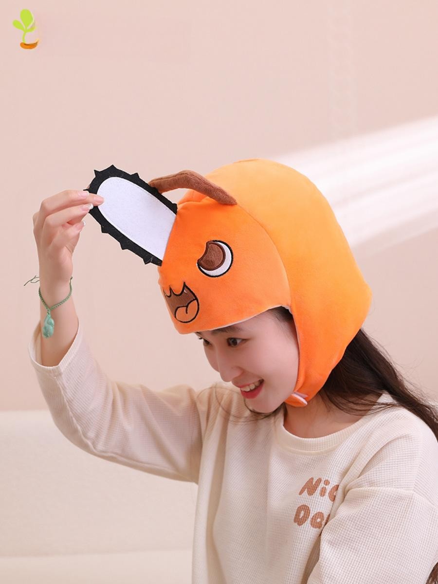 체인소맨 코스프레 포치타 플러시 모자 머리 커버 재미있는 공연 소품 움직이는 포치타 모자 프리 사이즈 - 상세 이미지 5