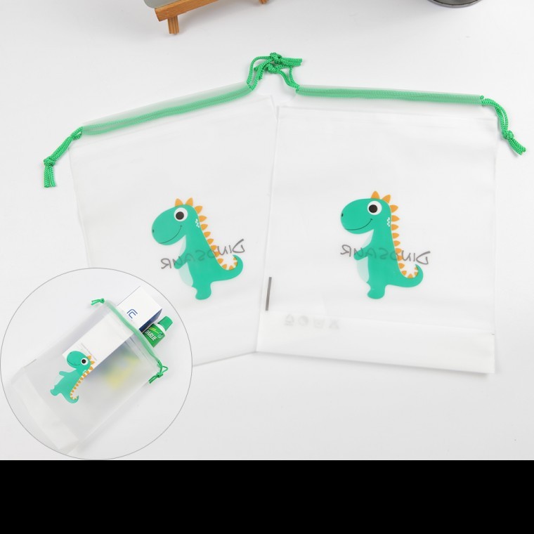옷파우치 공룡 그림 젖은 옷 소품 반투명 비닐주머니 소1P 옷비닐보관 - 상품 이미지