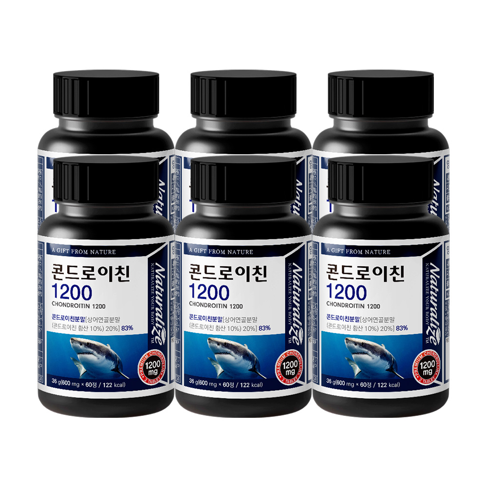 네추럴라이즈 콘드로이친 1200 상어연골 초록입홍합 60정, 6개 제품 이미지
