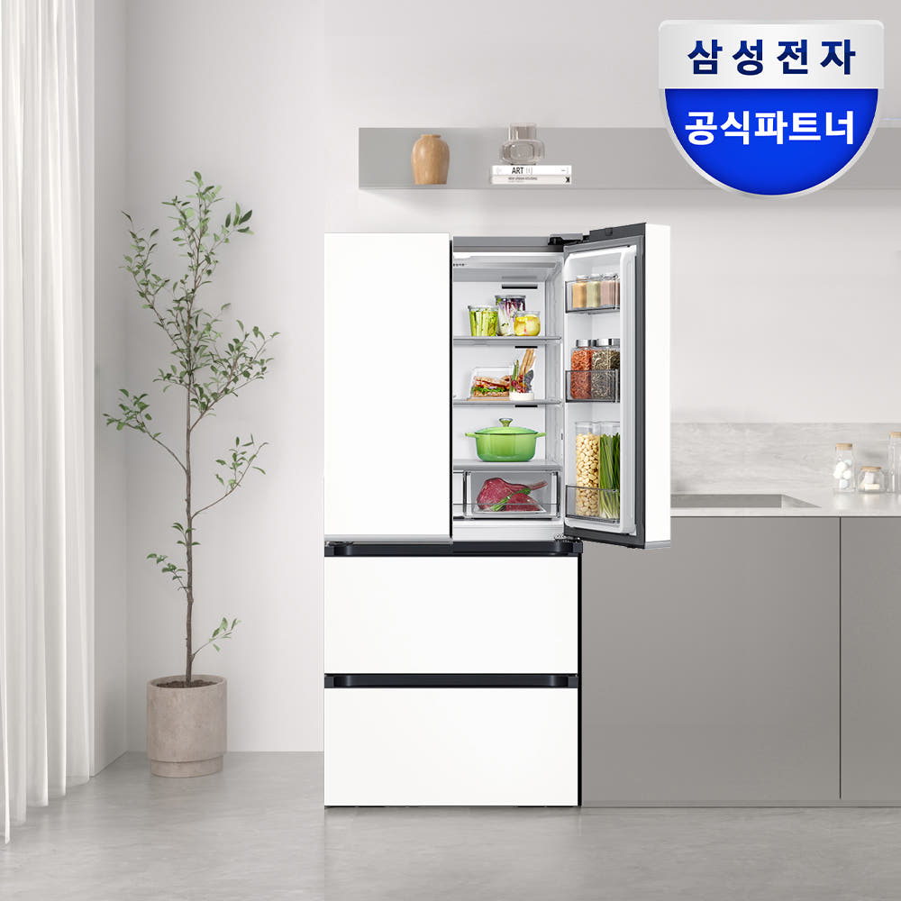 혜택가176만원대 삼성 비스포크 AI 김치냉장고 4도어 490L RK70F49M2ZD 에센셜화이트