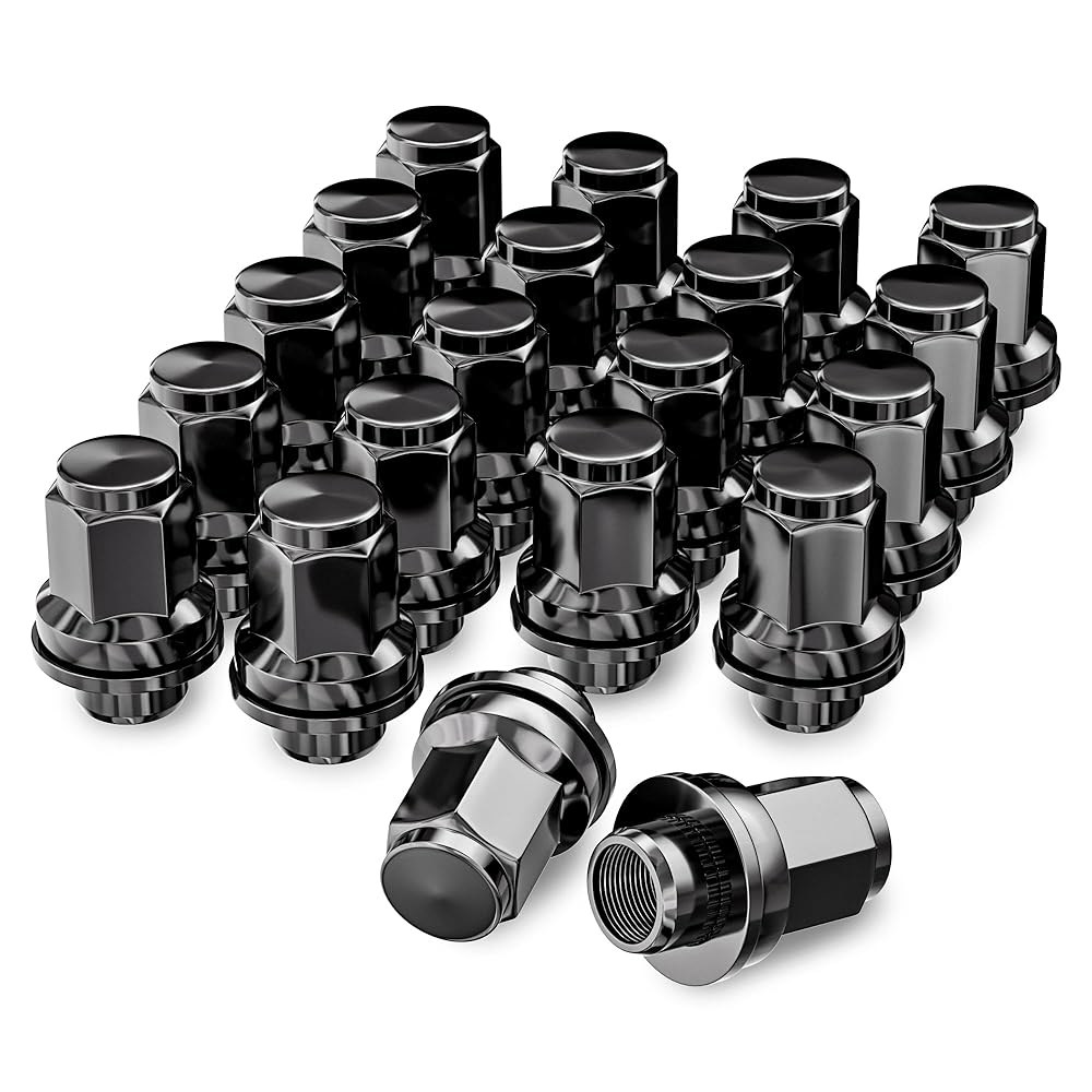 YIZBAP 12x1.5 블랙 러그 너트 매그 높이 러너 4 시에나용 타코마 20개, M12x1.5 시트 3.7cm(1.4인치) 육각 21mm(13/16인치) 캠리 - 상품 이미지