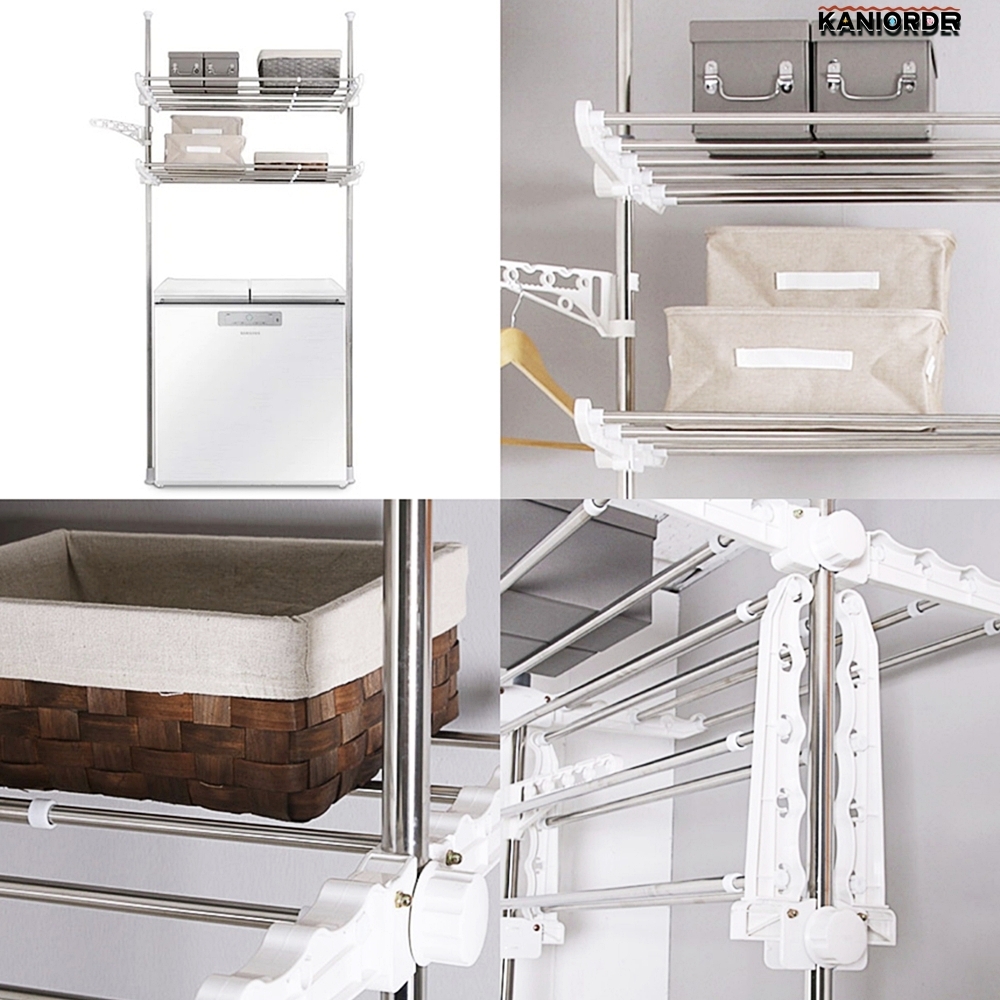 선반 정리대 김치냉장고 위 주방 다이 조절식 스텐 다용도 선반대 - 상품 이미지