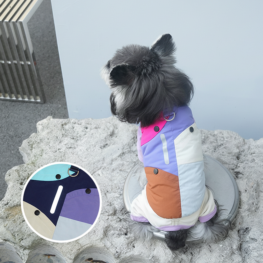 강아지 프리미엄 컬러 팔레트 반사 하네스 패딩 조끼 2컬러 5사이즈