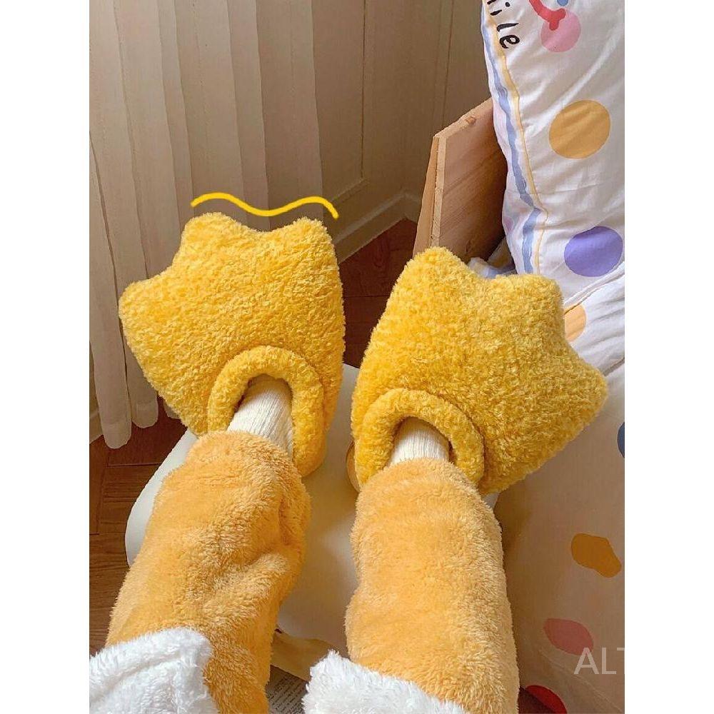 오리발 실내화 겨울 큰 커플 동물 여성 털 따뜻한 슬리퍼 발 거실 - 상세 이미지 2