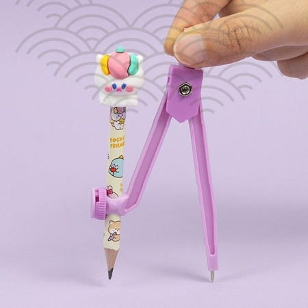 귀여운 컴퍼스 학용품 제도용구 핑크 원그리기 수학도구 학생용 사무용품 캐릭터 디자인