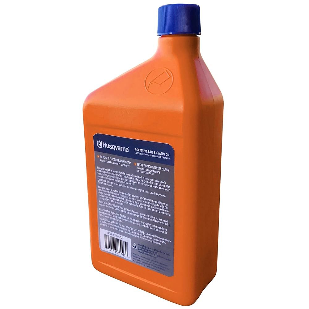 Husqvarna X-Guard 프리미엄 올 시즌 미네랄 바 및 체인 오일, 모든 조건에서 우수한 절단 장비 보호를 위한 전기톱 1쿼트 - 상세 이미지 3