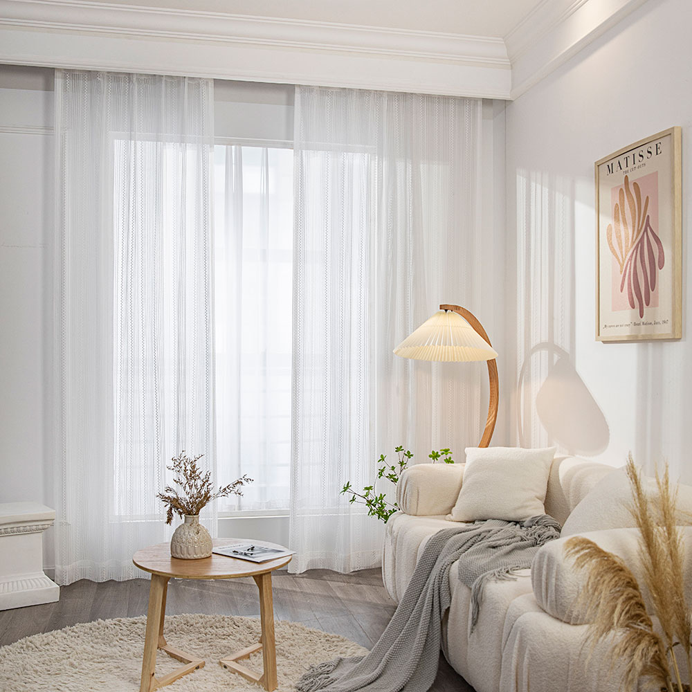 사라하우스 그레이스 뜨개 레이스 화이트 감성 가리개 가림막 봉집형 커튼