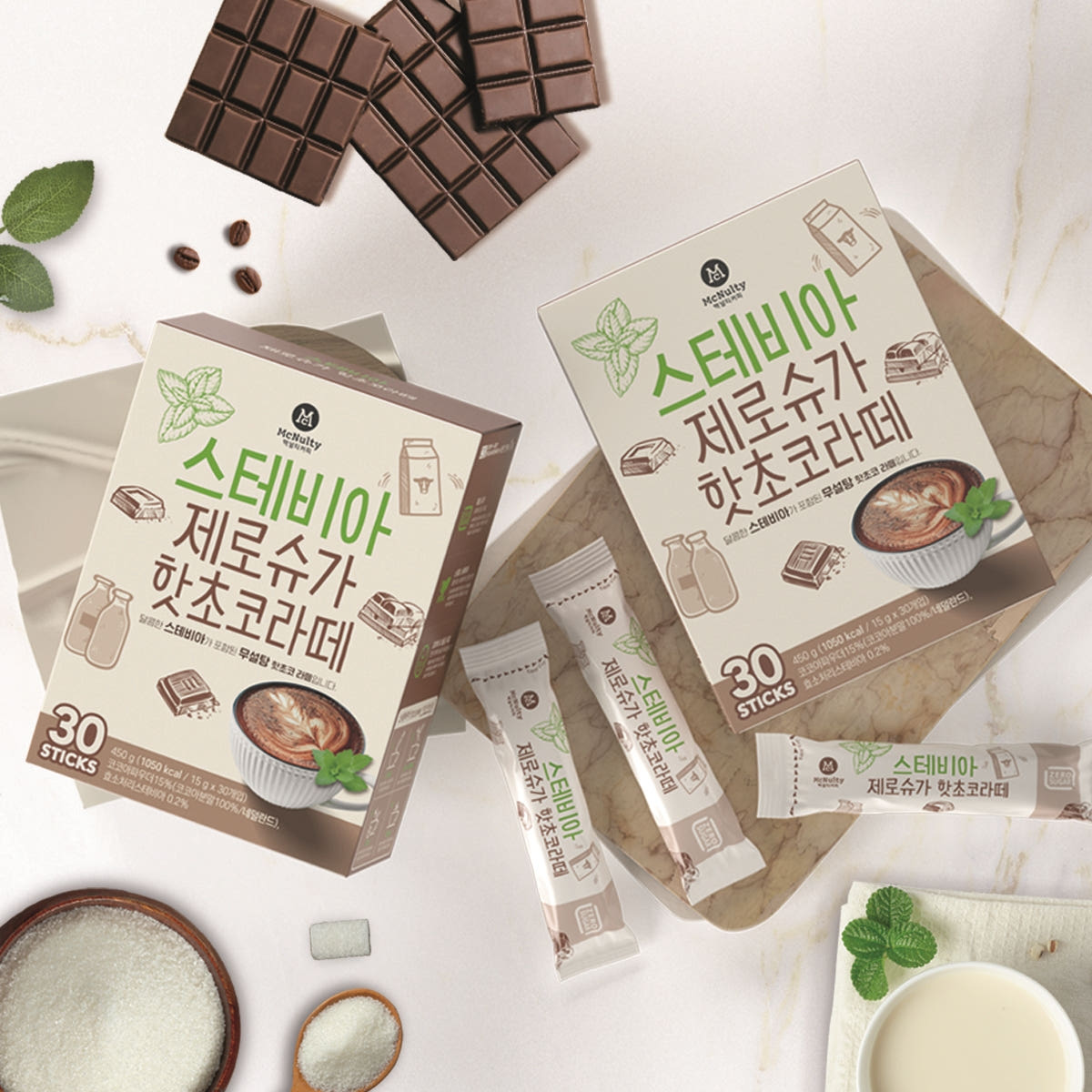 맥널티 스테비아 제로슈가 핫초코라떼 진한 무설탕 코코아 30개입, 1개 상세 이미지 4