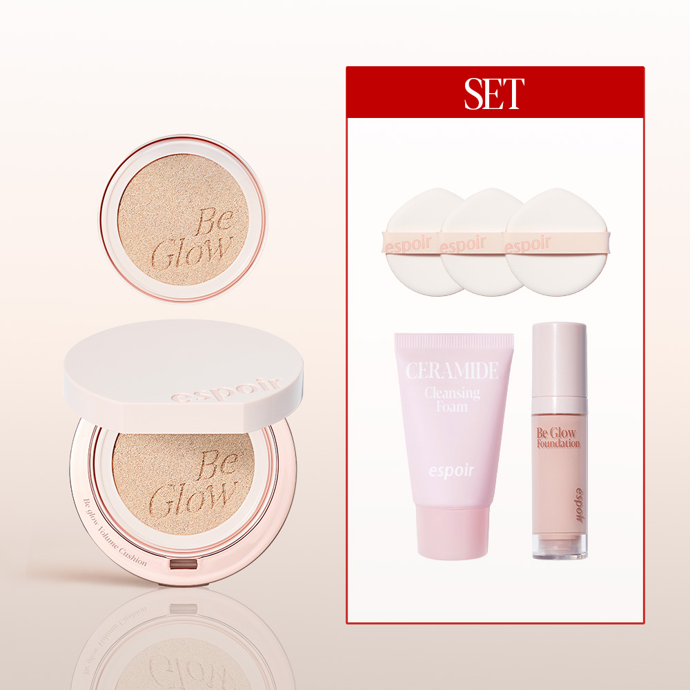 에스쁘아 비글로우 볼륨 쿠션 13gx2(본품+리필) + 퍼프 3매 (GIFT:미니 파데 #웨딩피치 + 미니 클렌징 폼) 제품 이미지