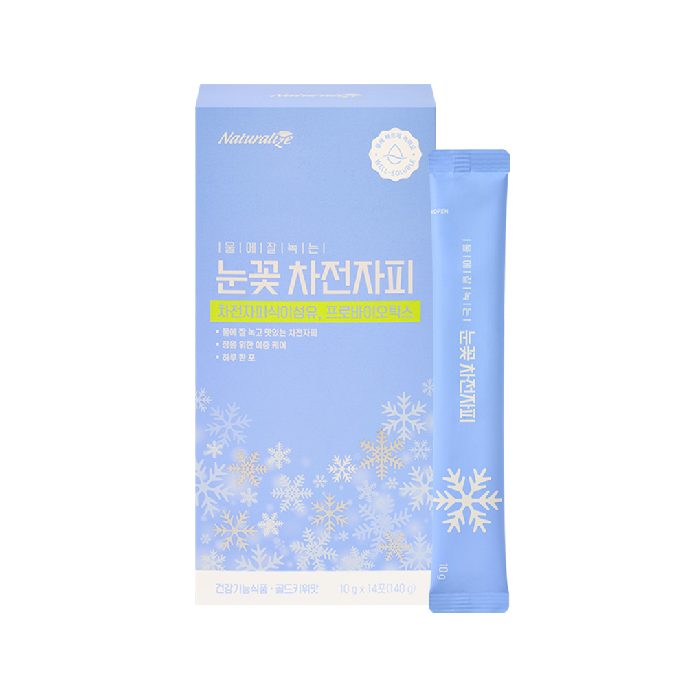 네추럴라이즈 눈꽃 차전자피 / 식이섬유 프로바이오틱스 생유산균 골드키위맛 14포, 1개 - 상품 이미지