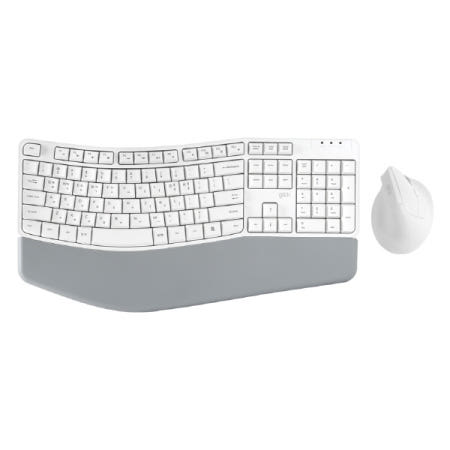 지클릭커 지클릭커 오피스프로 에르고M EMK100 PLUS 무선 키보드 마우스 세트 (화이트)