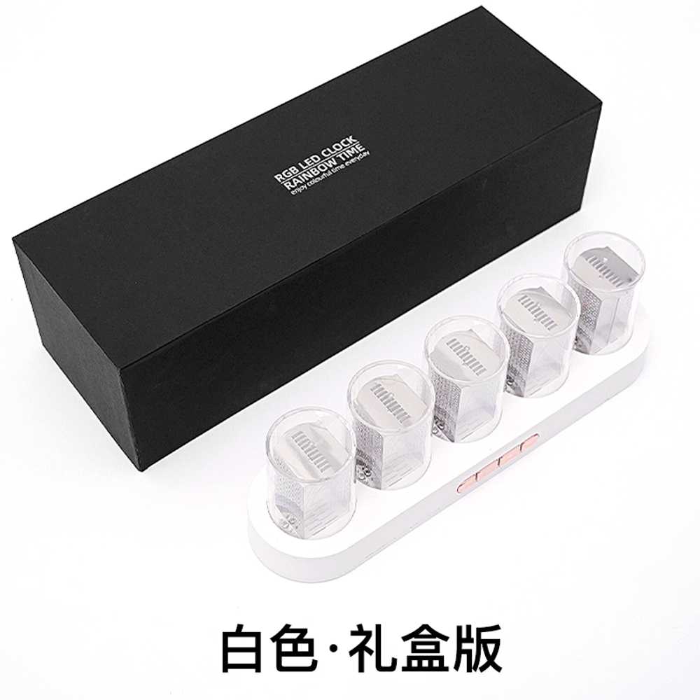 닉시관 시계 튜브 램프 데스크탑 빈티지 무드등 감성 우드 이미지 6