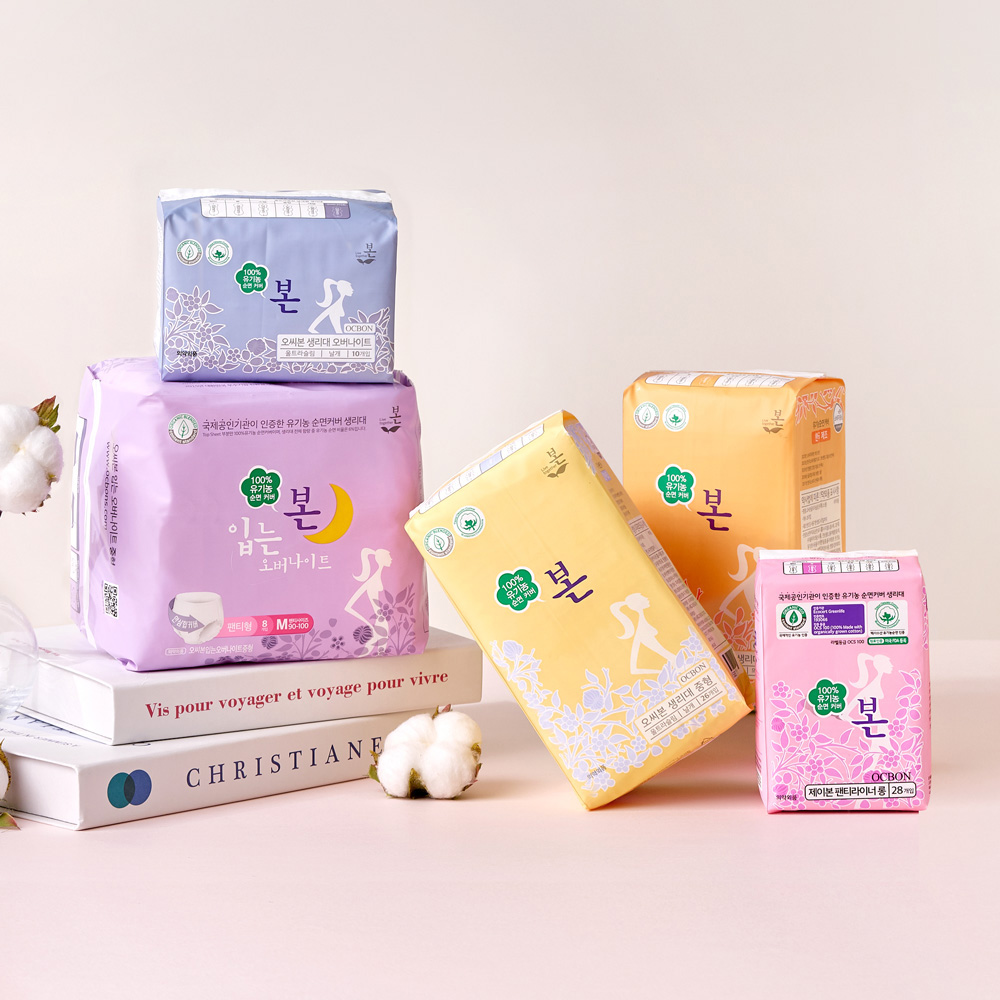 유기농본 유기농 순면 생리대 2팩+팬티라이너 1팩