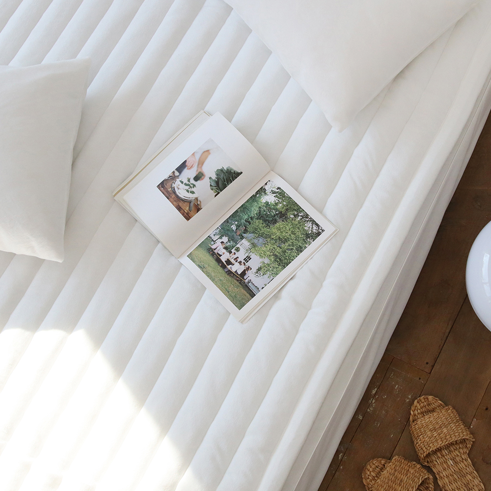 따뜻한 온기 겨울패드 마이크로 고밀도 단모 밍크 극세사 미끄럼방지 고정밴드 침대패드 SS