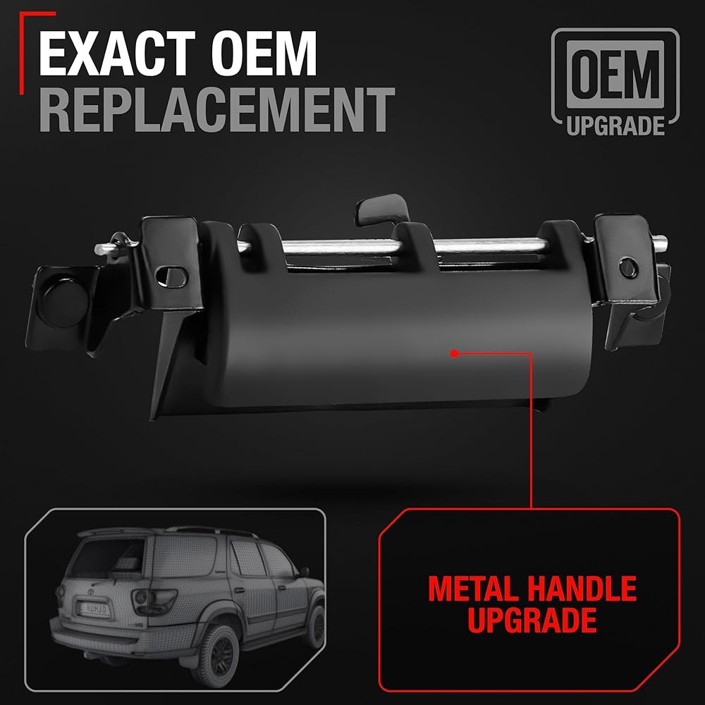 테일게이트 핸들 어셈블리, 업그레이드된 금속 트렁크 - 래치 OEM 시에나, 2001-2007 1998-2003 69090-08010, 세쿼이아와 후면 토요타 도어 79600, - 상세 이미지 2