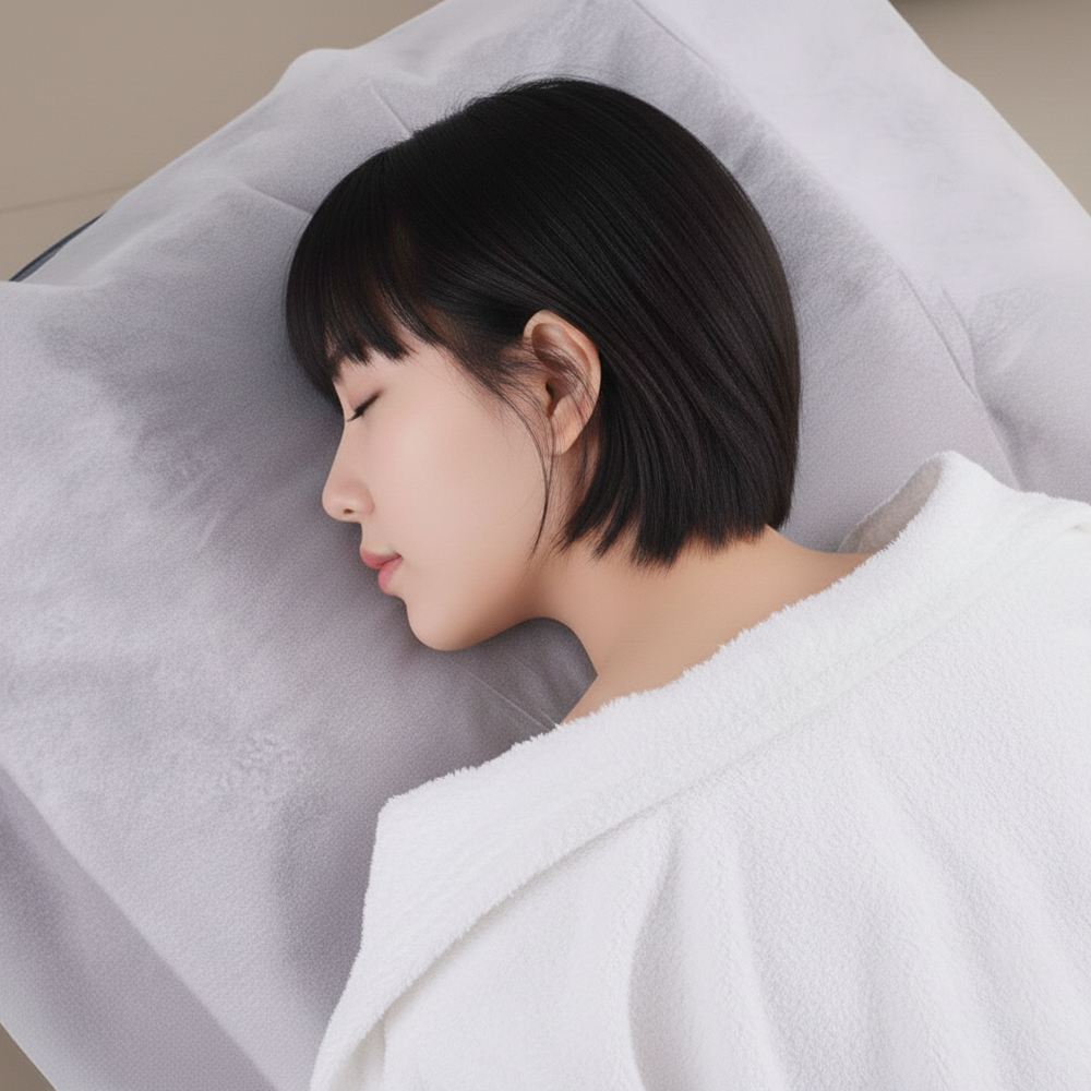 일회용 베개 시트 100매 60x40 부직포 화이트 미용 의료용 위생 커버 - 상품 이미지
