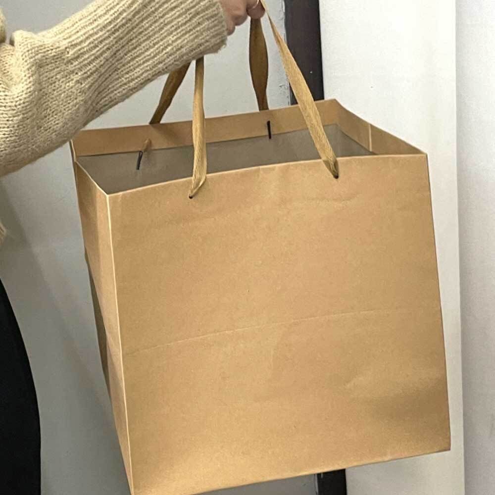 크라프트 정사각쇼핑백 종이가방 대 선물용 명품 - 상품 이미지