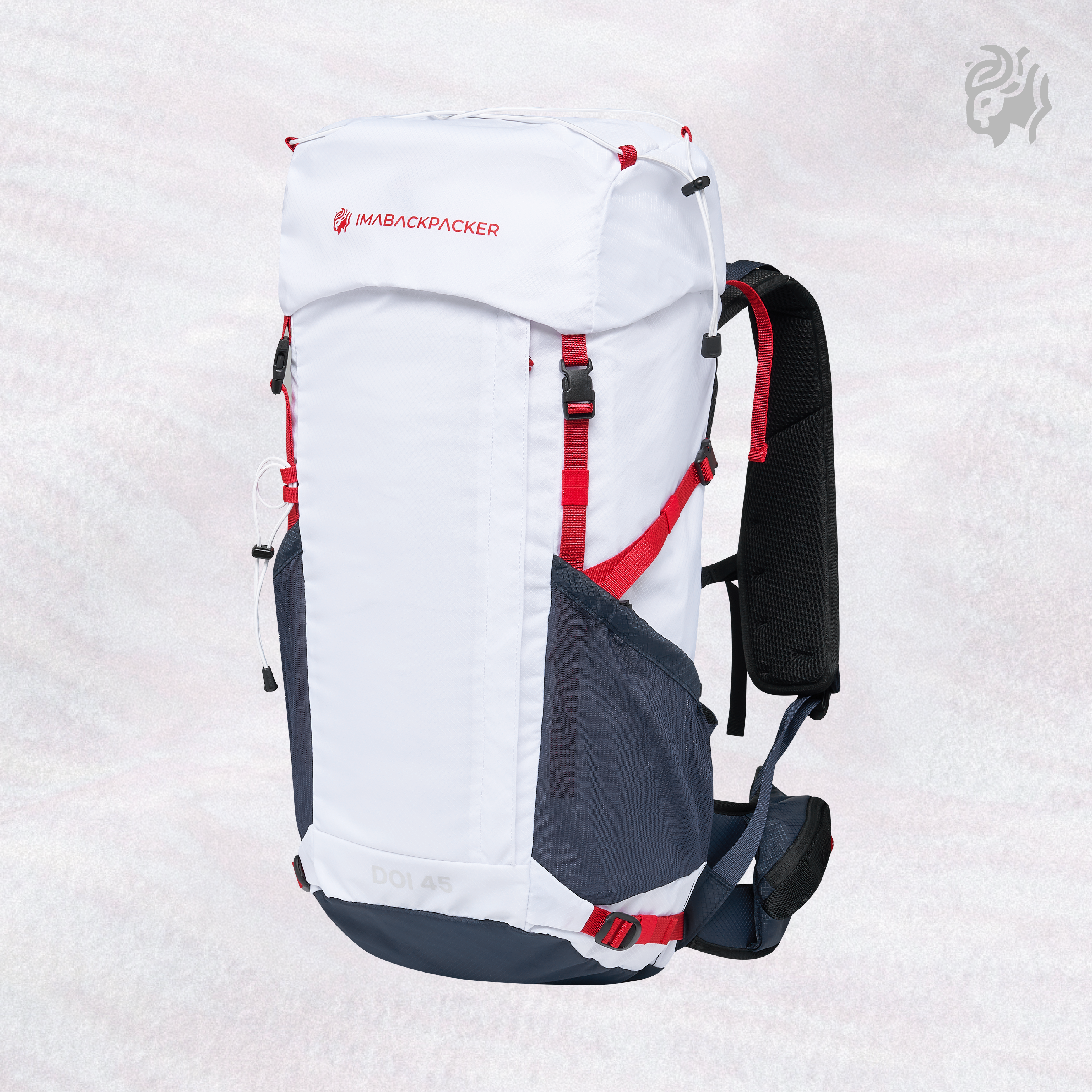 암어백패커 THAI 45 백패킹 배낭 등산 트레킹 가방 45L, 화이트 - 상품 이미지