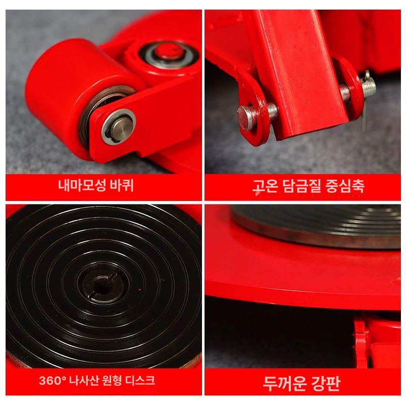 도비 바퀴 캐스터카트 스트레이트 중량물 대차 회전판형 컴팩트 1t 고무 바퀴 - 상세 이미지 4