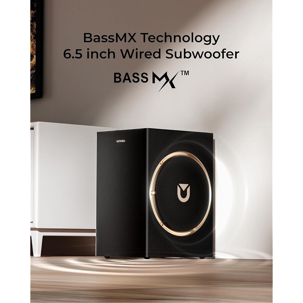 ULTIMEA 3.1.2ch 사운드 바(서브우퍼 포함), 돌비 애트모스, TV용 서라운드 시스템(6.5인치 서브우퍼 스마트 바, 홈 시어터용 BT 5.4, HDMI eARC, 스카 - 상세 이미지 3