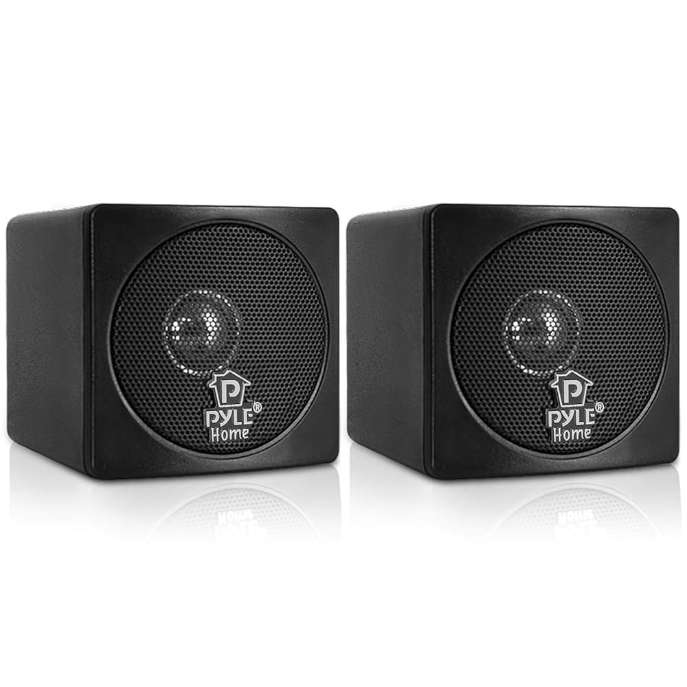 Pyle Home PCB3BK 3인치 100와트 미니 큐브 책장 스피커 - 쌍(블랙)(쌍) 3 in - 상품 이미지