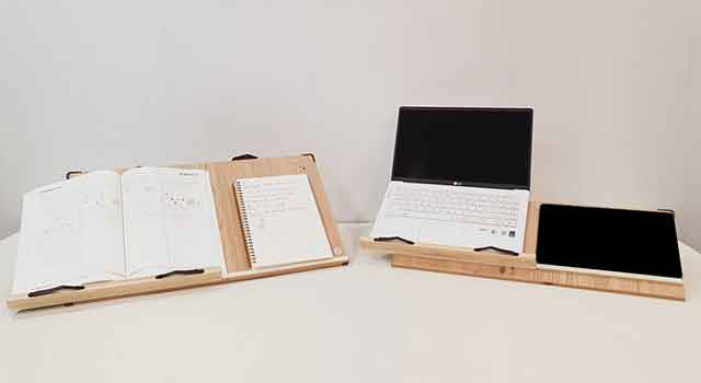 위즈 2단독서대 슬라이드 레일형 원목 책받침대 필기용 책거치대 북스탠드 에이블60, 1개