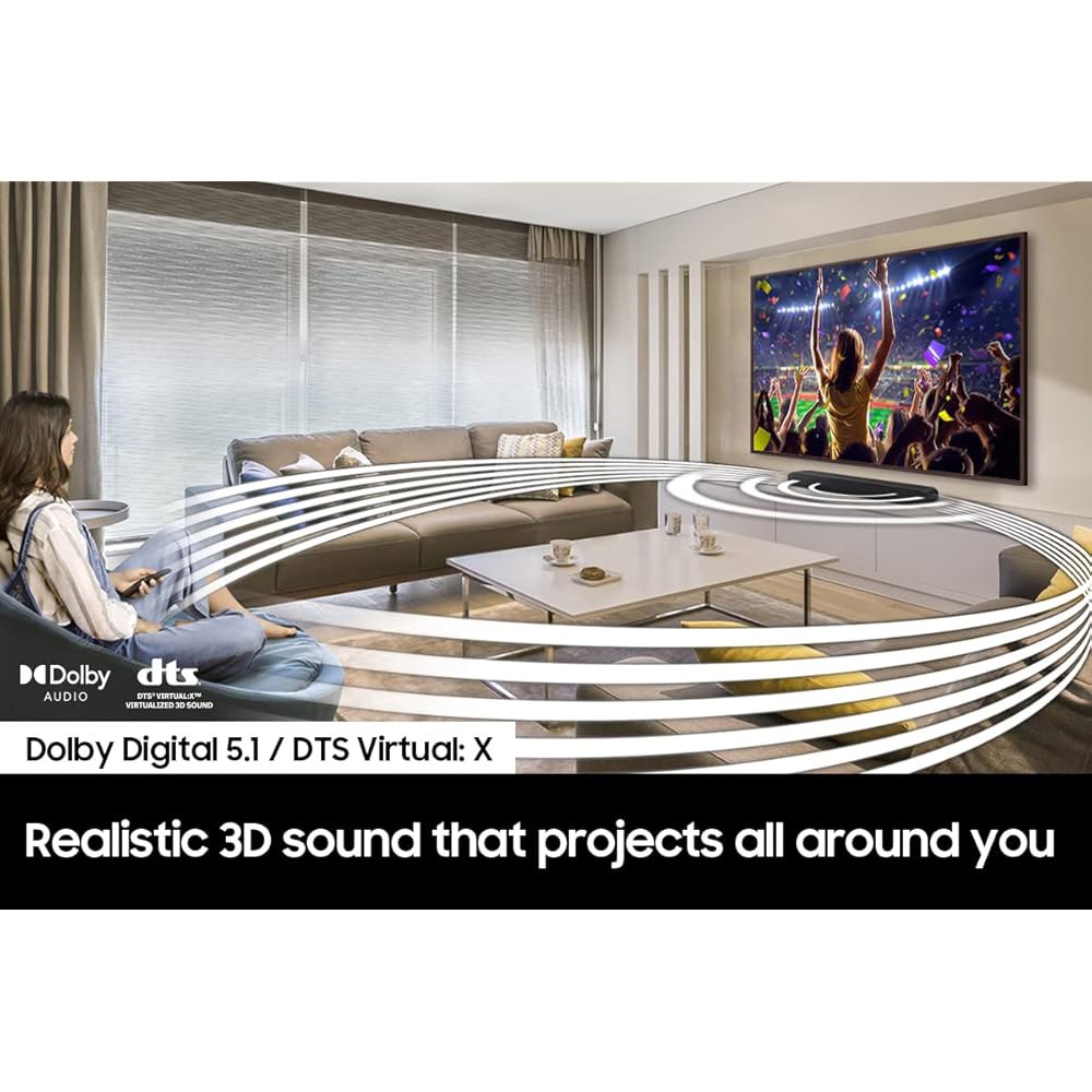 삼성 HW-B650 3.1ch 사운드바 포함 /Dolby 5.1 DTS 가상 X, 베이스 부스트, 내장 센터 스피커, 블루투스 멀티 연결, 음성 향상 및 야간 모드, 서브우퍼 포함 - 상세 이미지 2