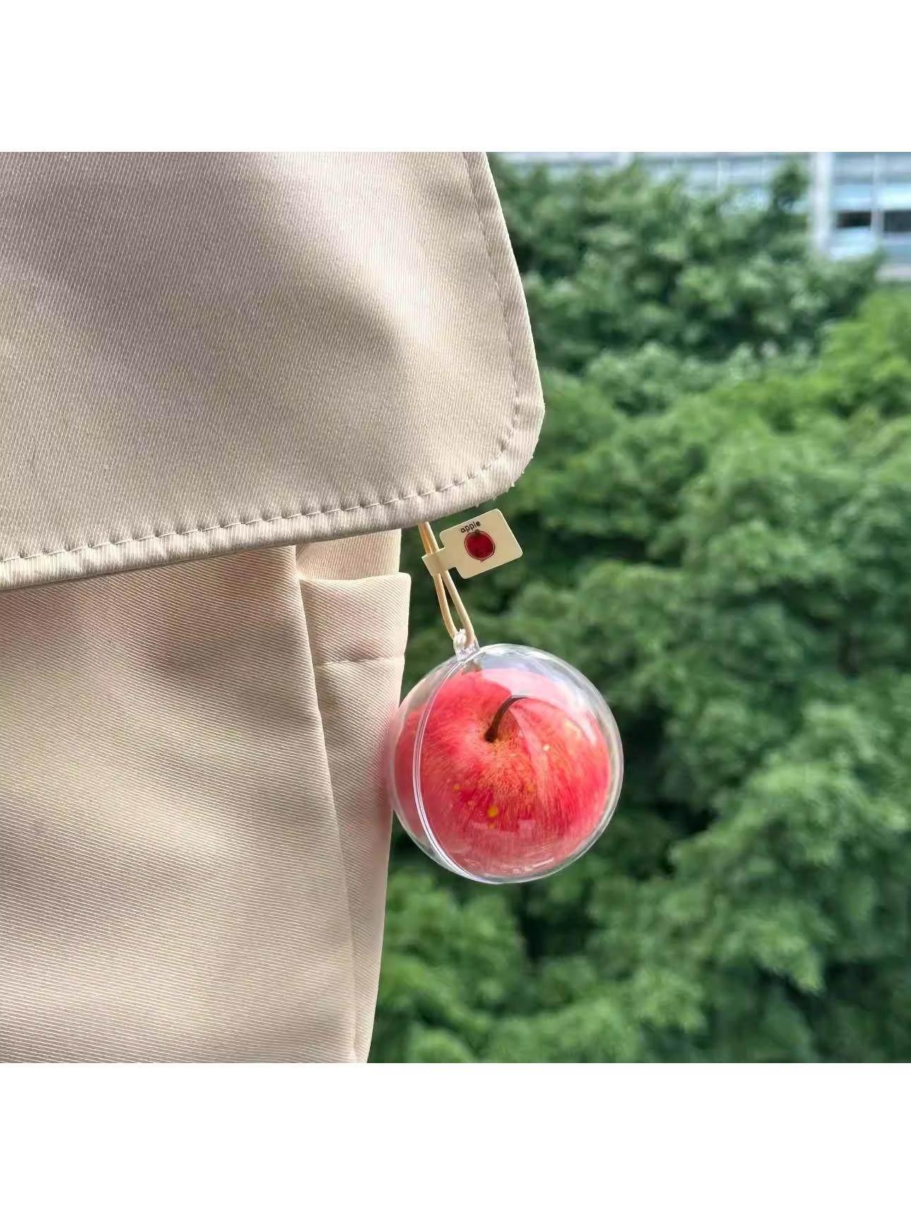 가을 노란 사과 모양 과일 키링 표준 작은 레드 애플 스티커 스타일 - 상세 이미지 3