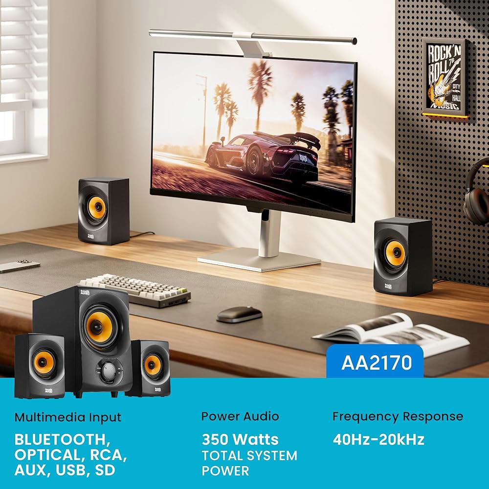골드우드 블루투스 2.1 스피커 시스템 2.1채널 홈 시어터 시스템, 블랙(AA2170)의 어쿠스틱 오디오 Grey - 상세 이미지 2