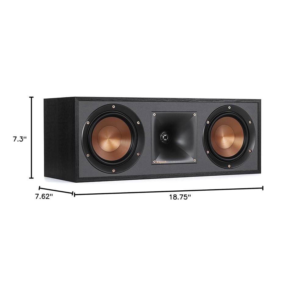 Klipsch R-52C 강력한 디테일 센터 채널 홈 스피커 - 블랙 Single - 상세 이미지 2
