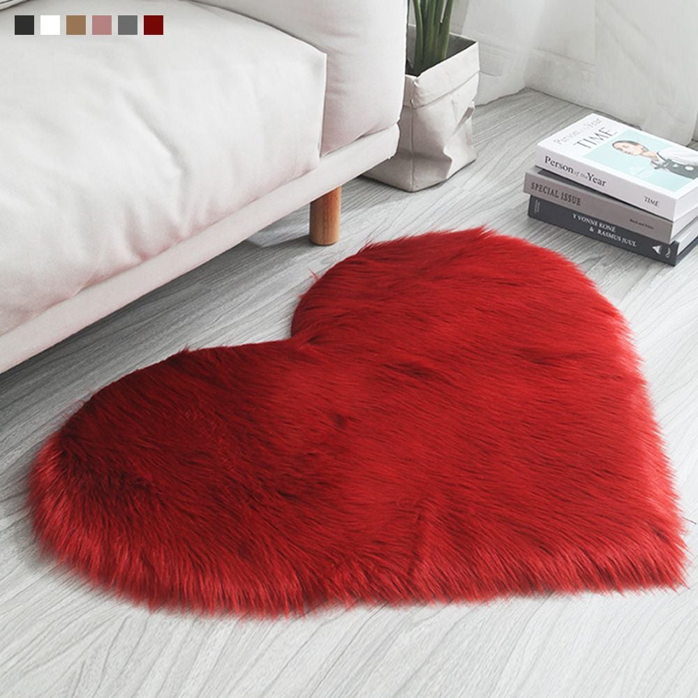키밍 다용도 하트 장모 발매트 카페트 러그 패드 긴털 40cmx50cm