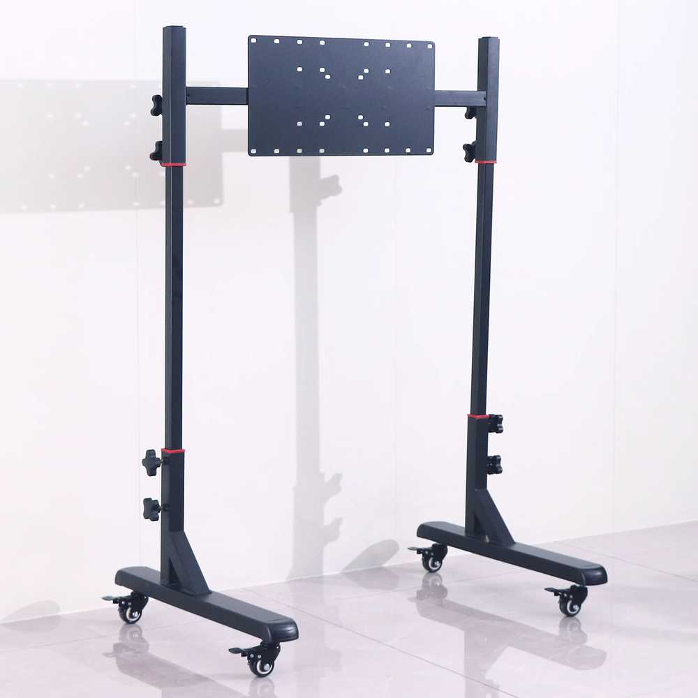 레이싱 게임 모니터 거치대 스탠드 바퀴 자동차 운전 65cm / 블랙 34인치 이하 - 상세 이미지 4