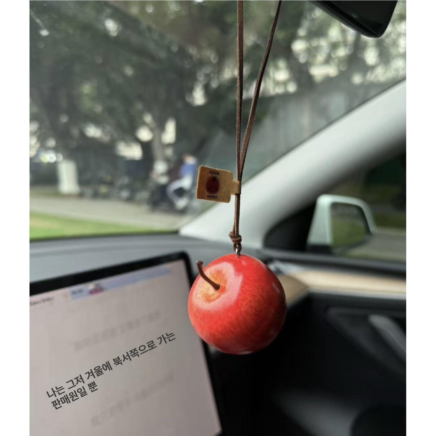 가을 노란 사과 모양 과일 키링 표준 작은 레드 애플 스티커 스타일 - 상품 이미지