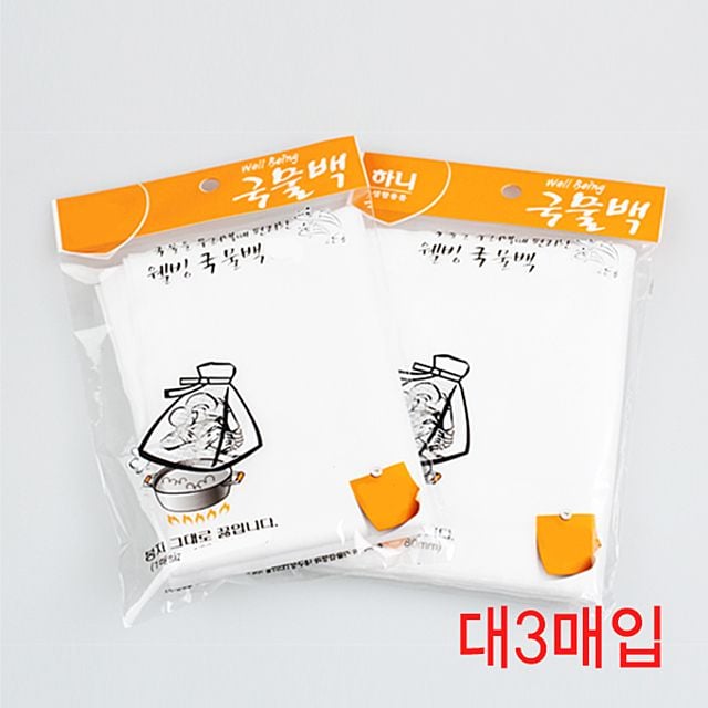 해우 국물백(대)3매 육수 다시다망 멸치망 차망 주방잡화 일회용품 - 상품 이미지