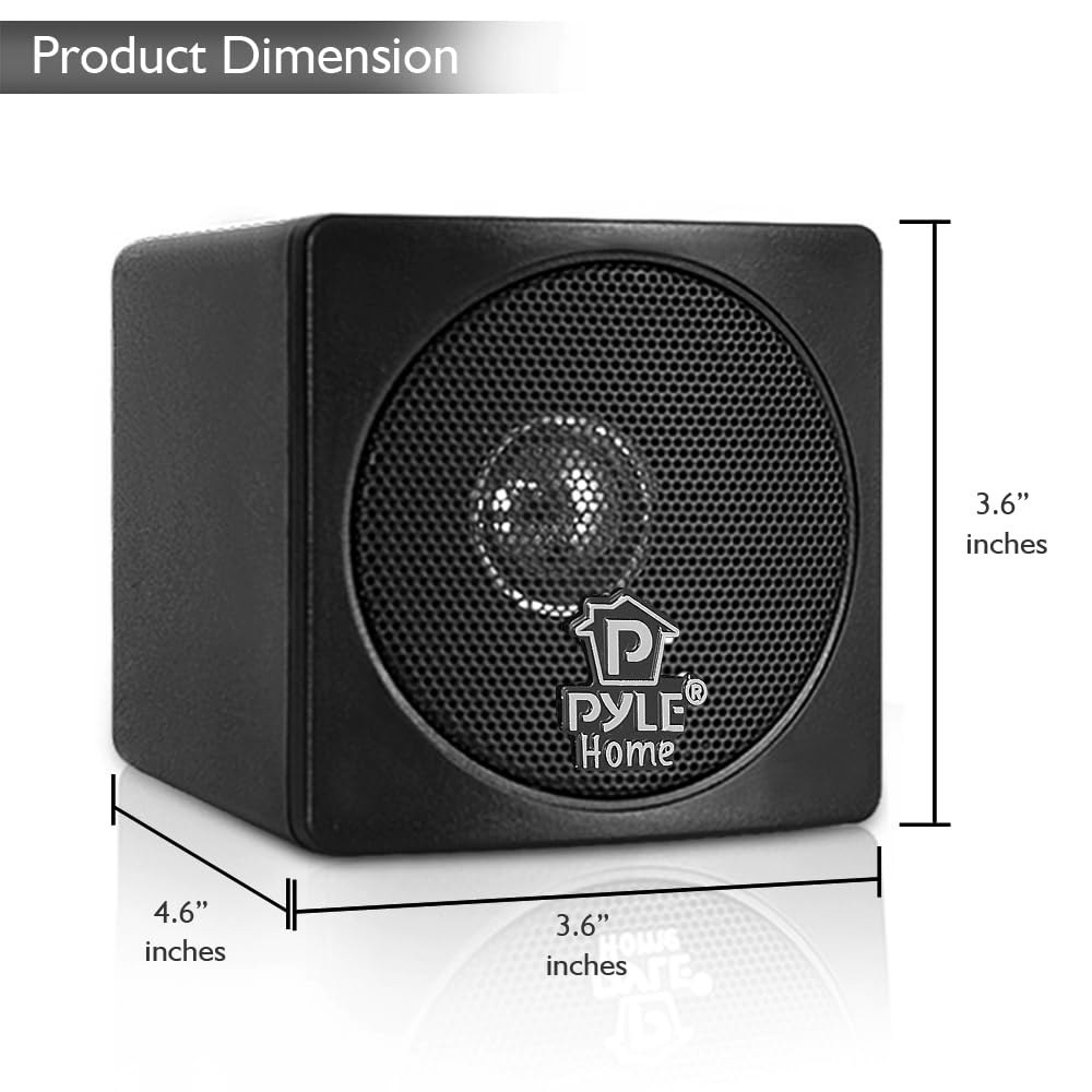 Pyle Home PCB3BK 3인치 100와트 미니 큐브 책장 스피커 - 쌍(블랙)(쌍) 3 in - 상세 이미지 3